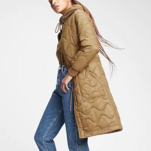 Gap Upcycle Quilted Collarless Coat